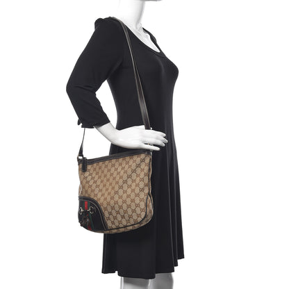 Gucci Monogram Horsebit Tassel Messenger Bag Dark Brown 2 of 10