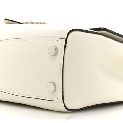 Jimmy Choo Calfskin Crystal Medium Cheri Top Handle Bag Milk 9 of 16