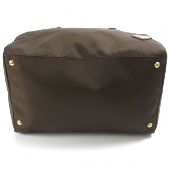 Nylon Large Bowler Tote Brown