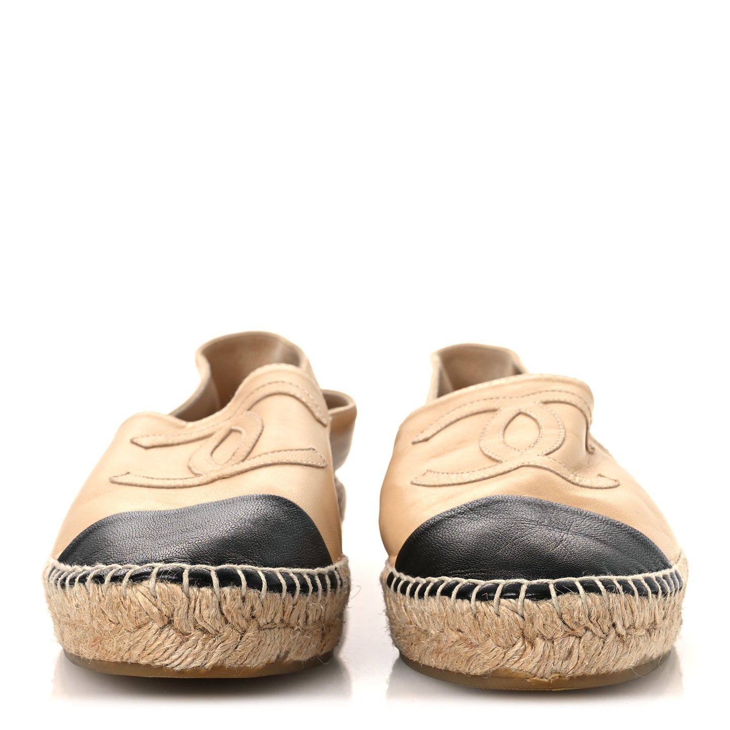 Lambskin CC Espadrilles 38 Beige Black