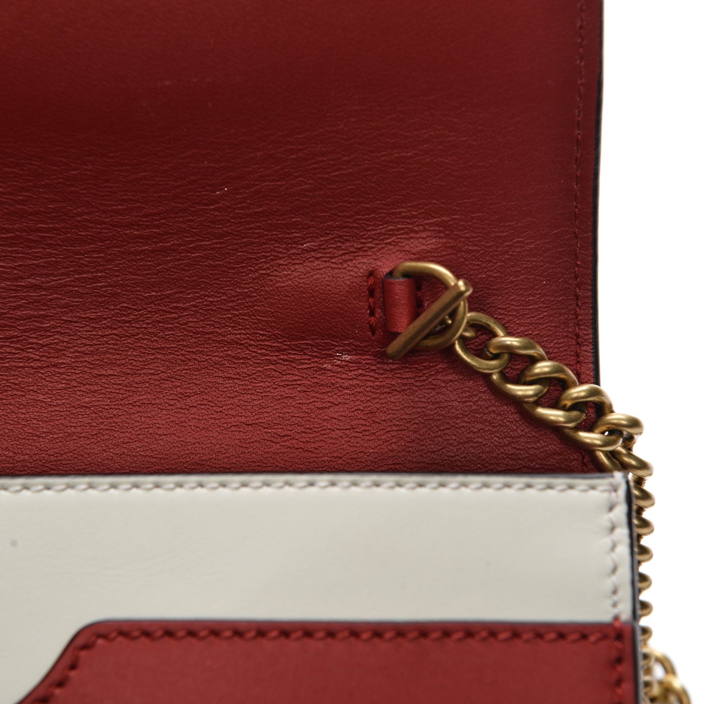 Calfskin Queen Margaret Chain Wallet Blue Agata Hibiscus Red Mystic White