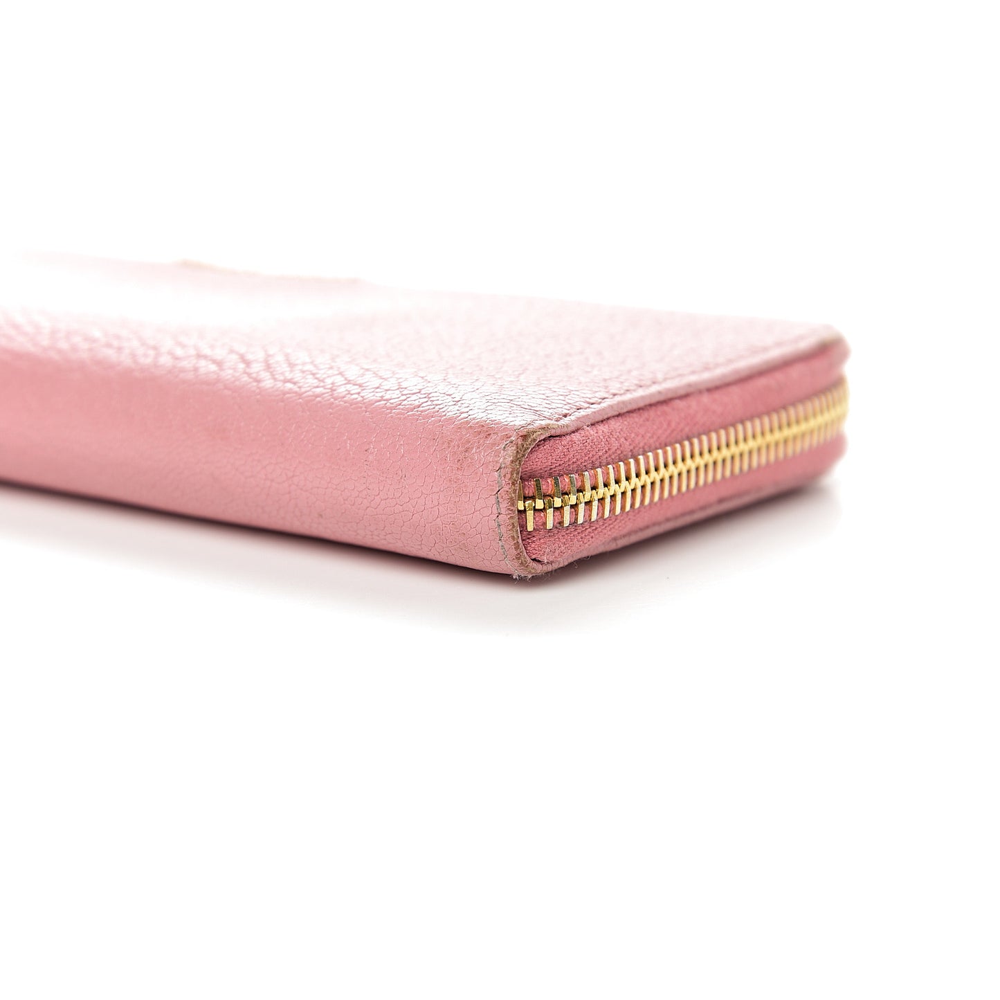 Goatskin Madras Zip Around Wallet Rosa