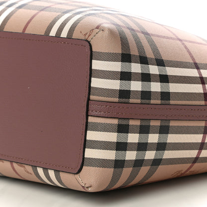 Burberry Grainy Calfskin Haymarket Check Medium Reversible Tote Light Elderberry 11 of 11