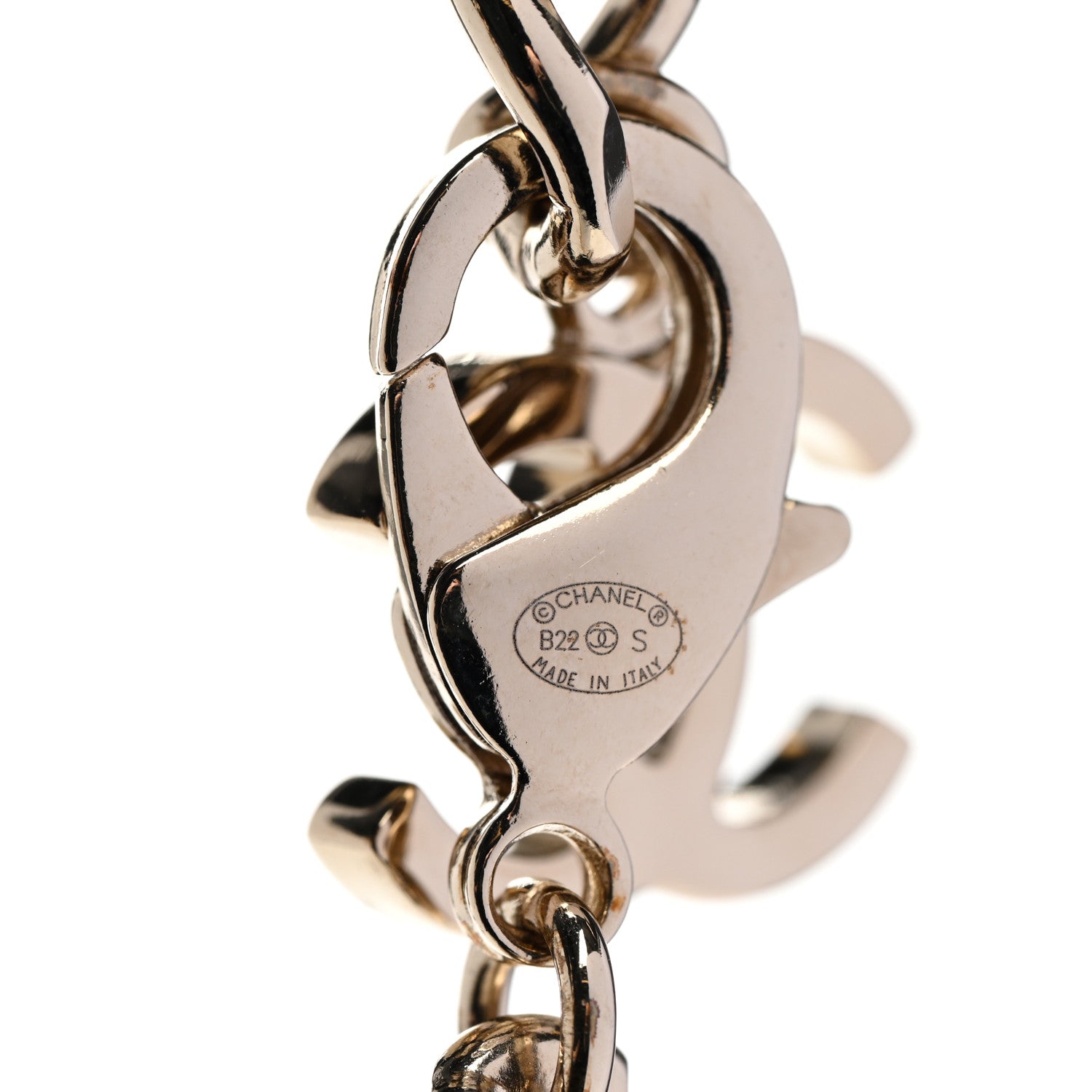 Chanel Metal Enamel Chain CC Choker Gold White 5 of 6