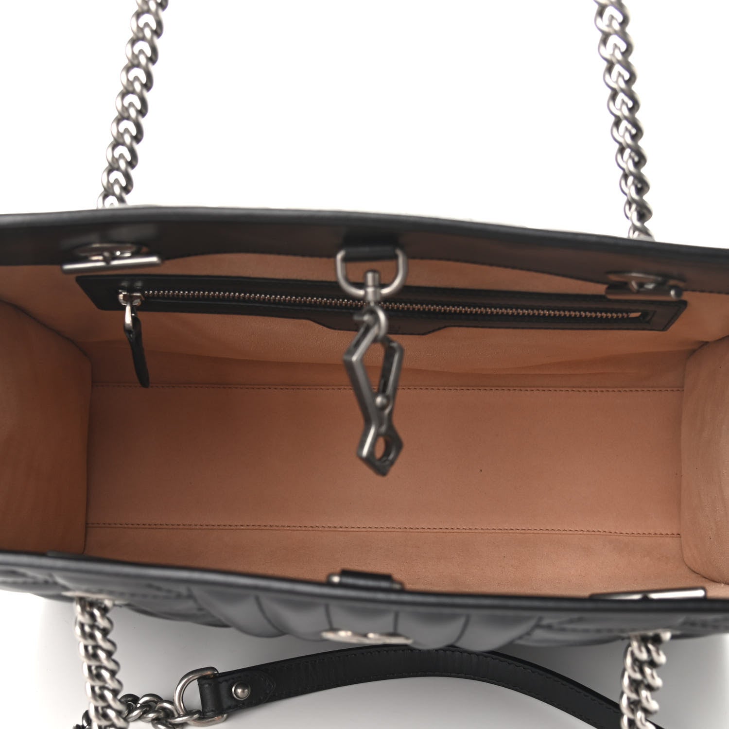 Gucci Calfskin Matelasse Aria Medium GG Marmont Shoulder Tote Black 5 of 9