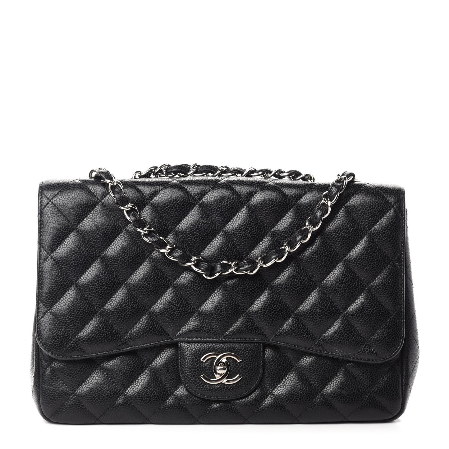 Caviar Quilted Jumbo Single Flap Black
