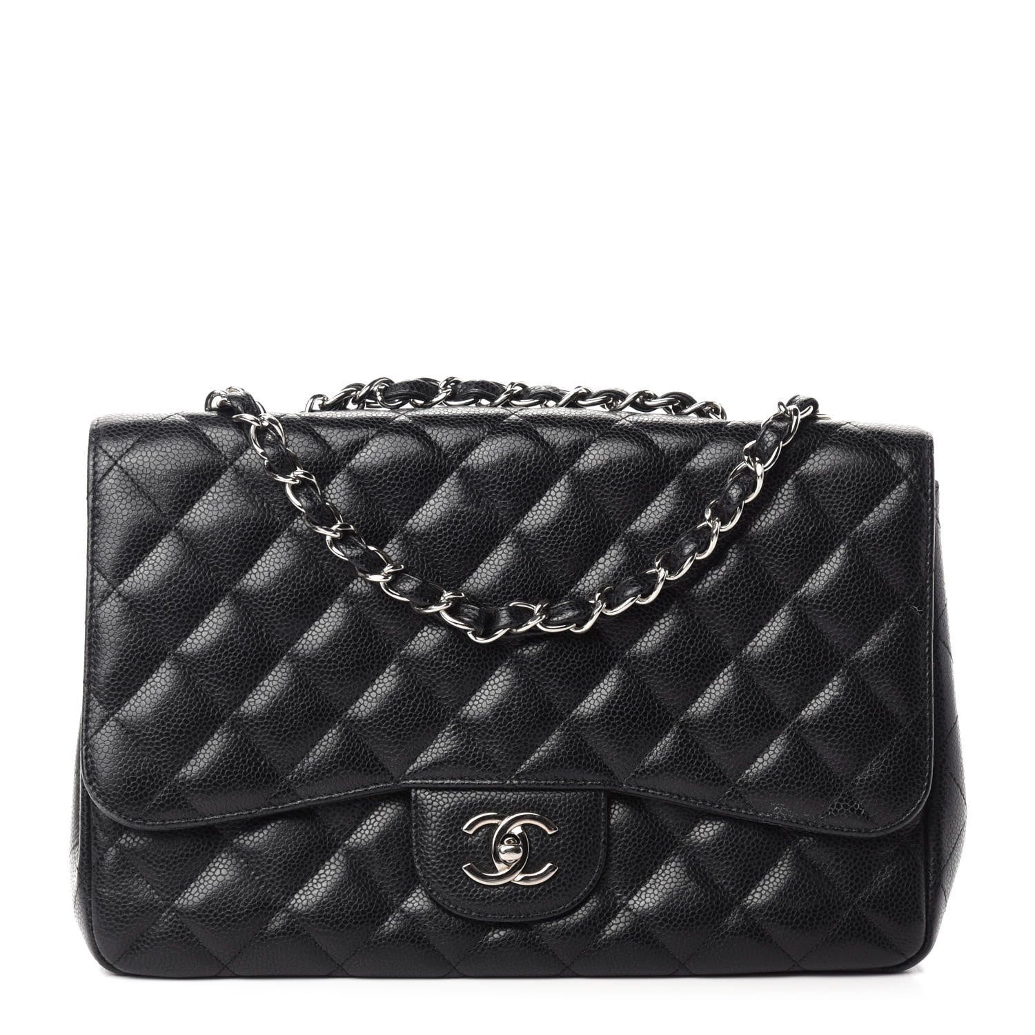 Chanel Caviar Quilted Jumbo Single Flap Black 1 of 14