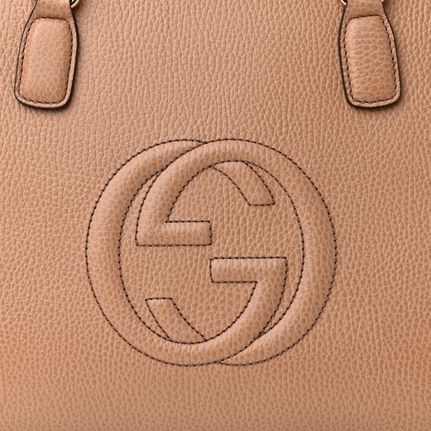 Dollar Calfskin Large Soho Top Handle Satchel Camelia