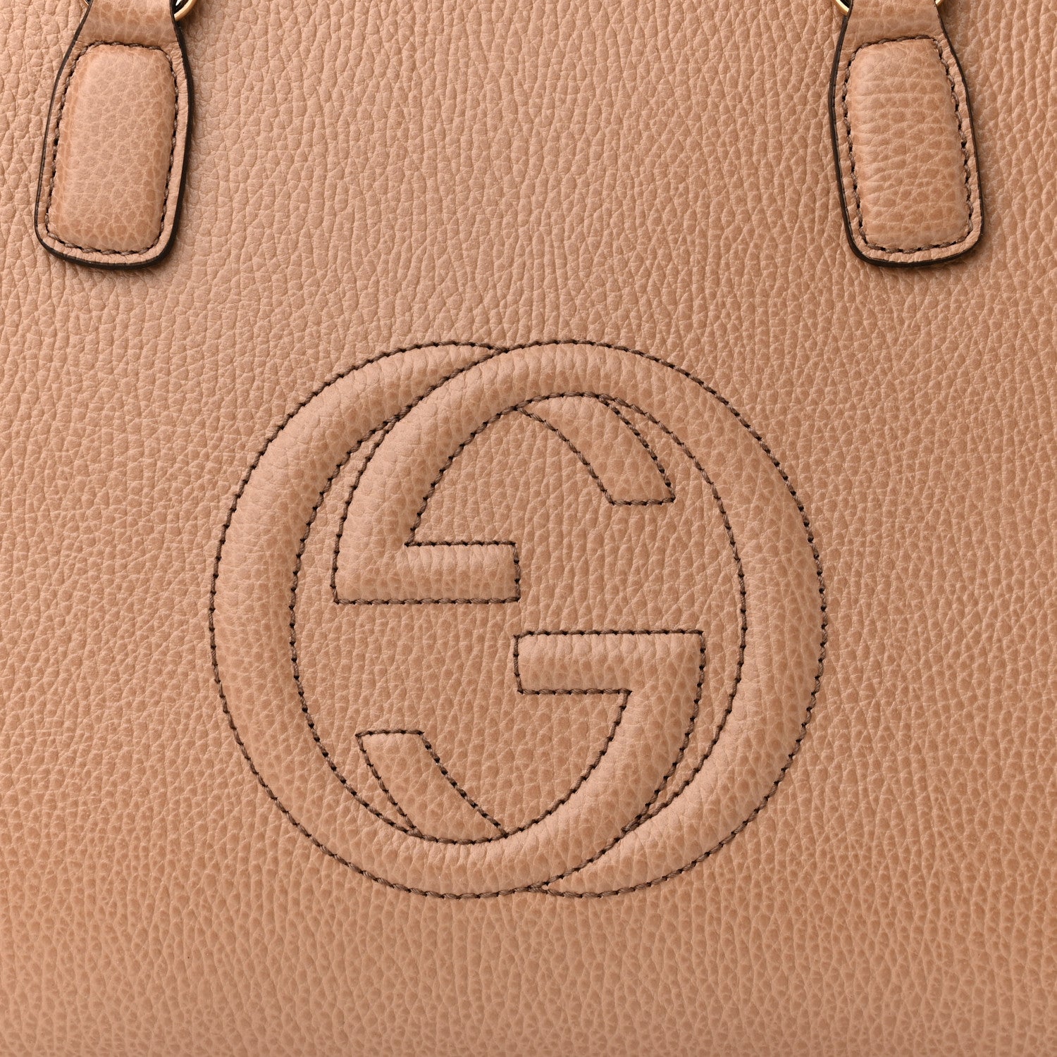 Gucci Dollar Calfskin Large Soho Top Handle Satchel Camelia 8 of 10