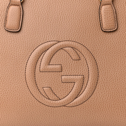 Gucci Dollar Calfskin Large Soho Top Handle Satchel Camelia 8 of 10