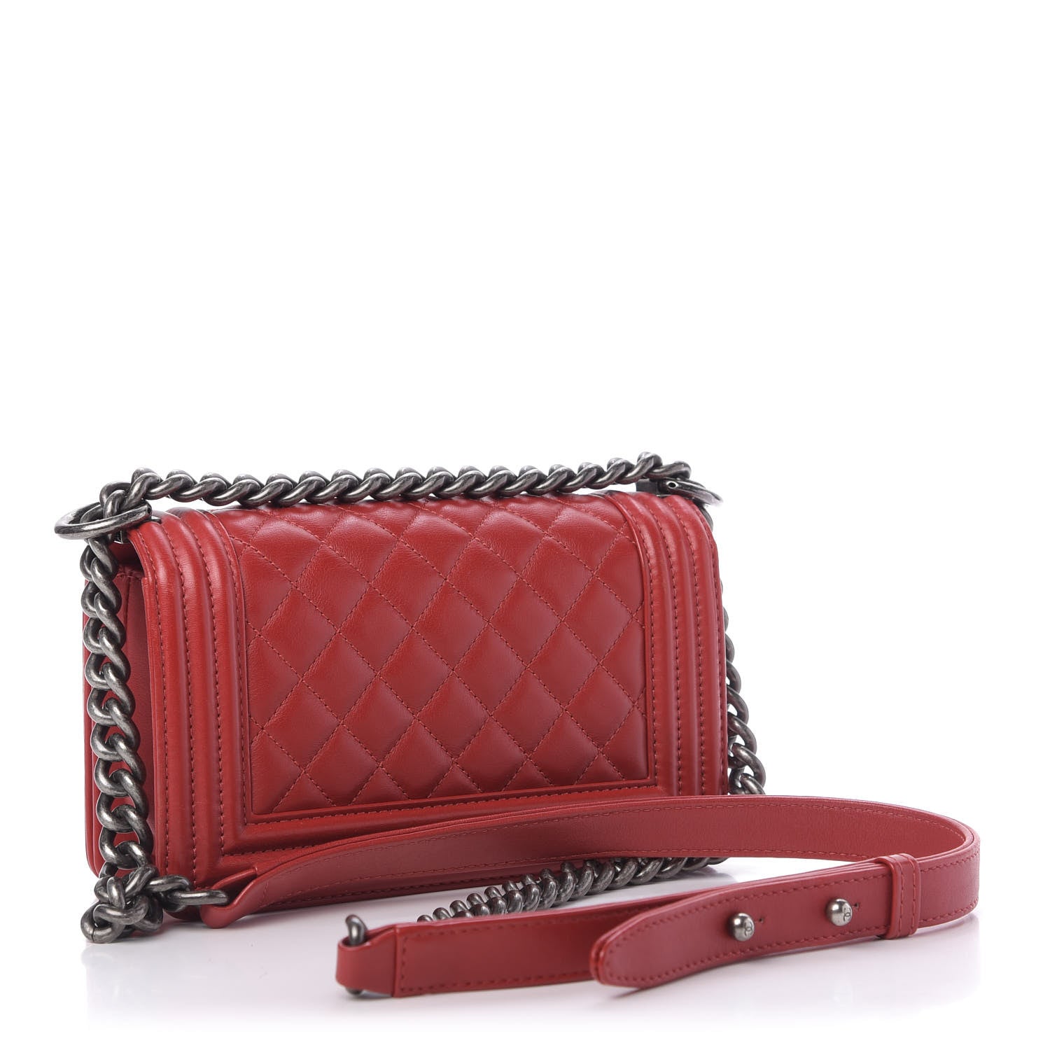 Chanel Lambskin Quilted Small Boy Flap Dark Red 4 of 10