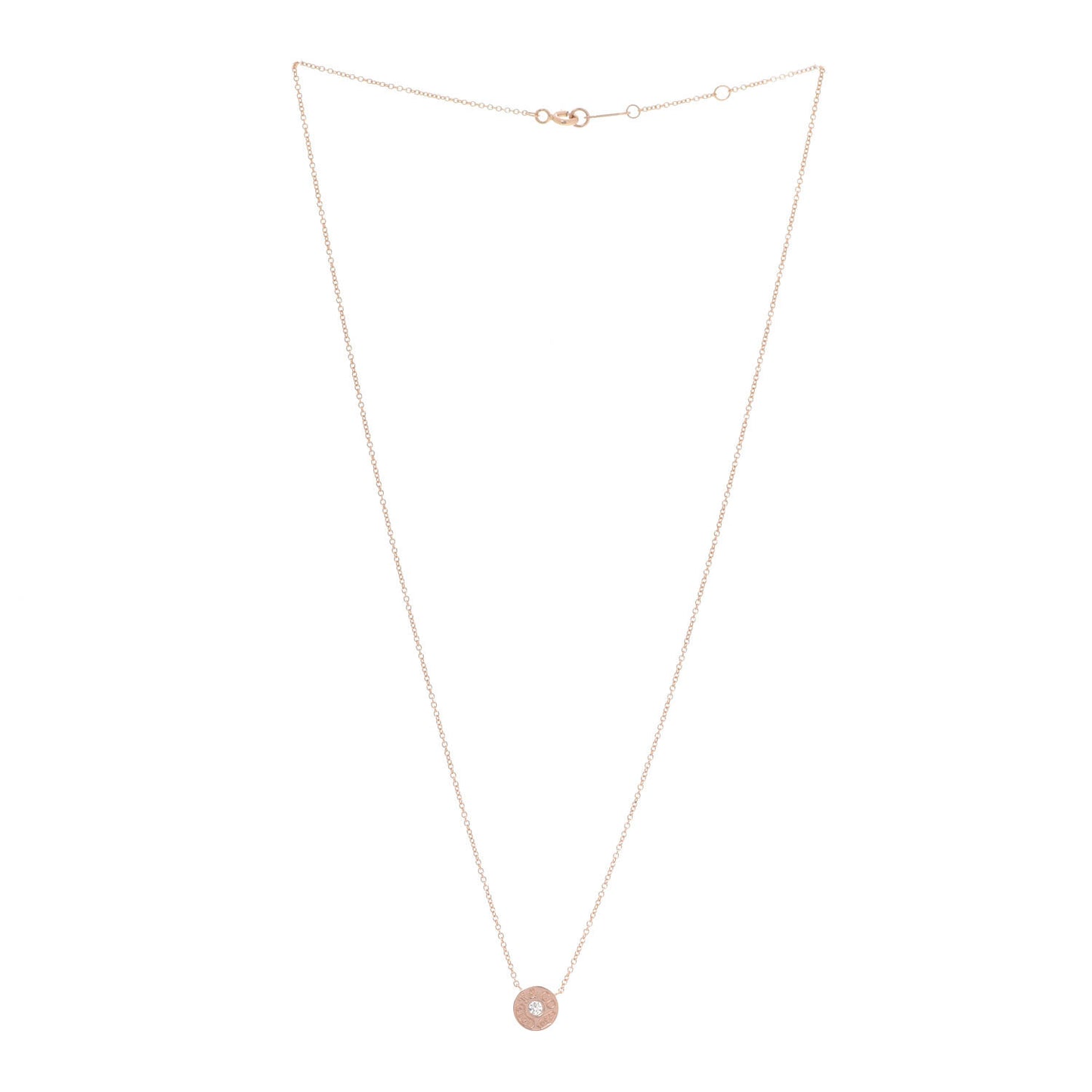 18K Rose Gold Diamond 1837 Circle Pendant Necklace