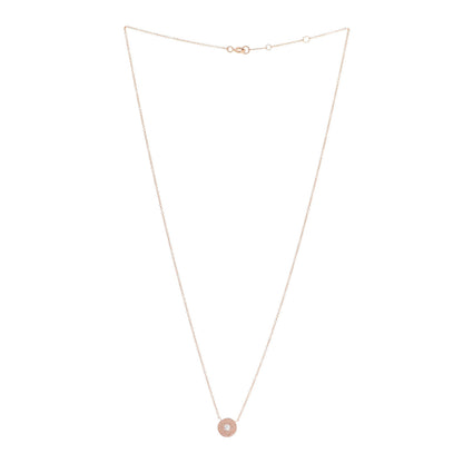 Tiffany 18K Rose Gold Diamond 1837 Circle Pendant Necklace 3 of 7