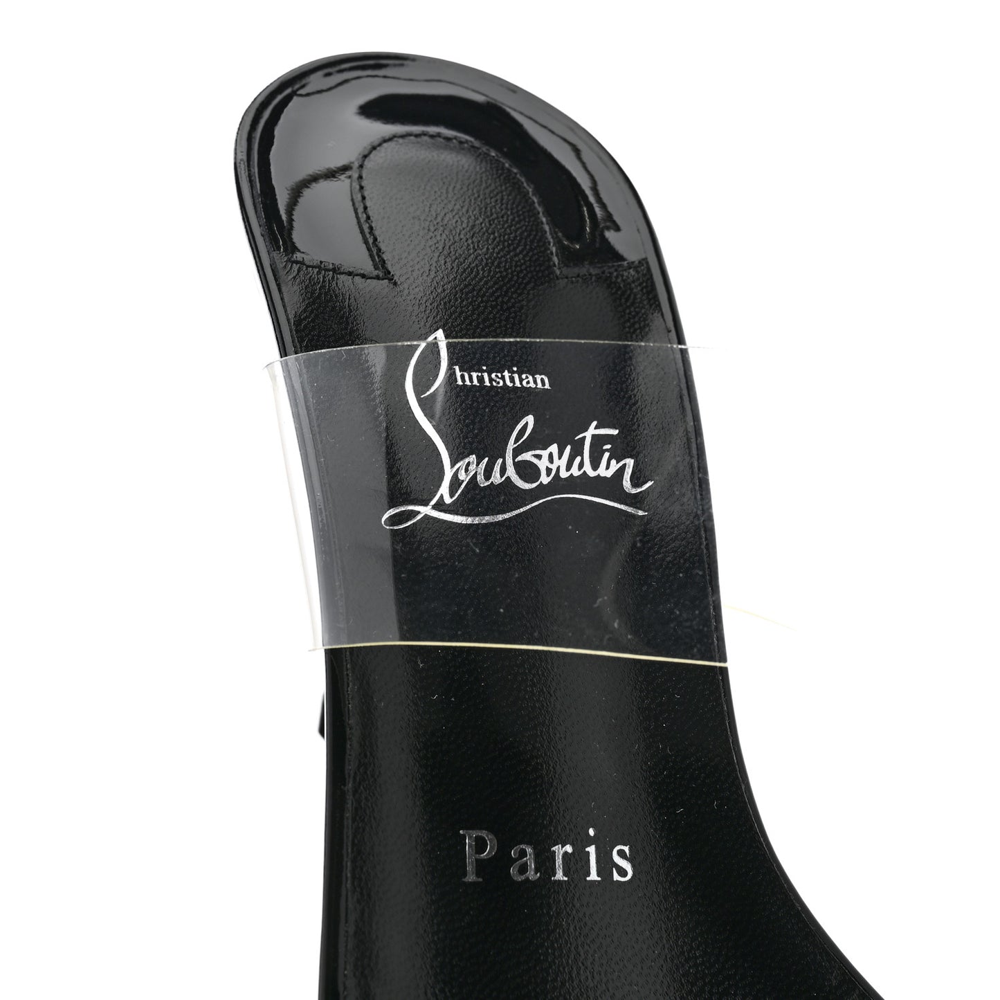 Patent PVC Just Nothing 85 Slide Sandals 37 Black
