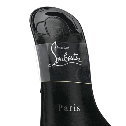 Christian Louboutin Patent PVC Just Nothing 85 Slide Sandals 37 Black 8 of 9