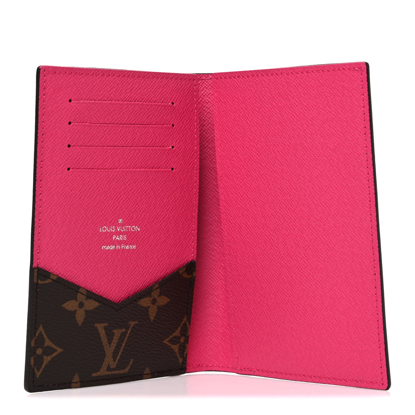 Monogram Macassar Passport Cover Fuchsia