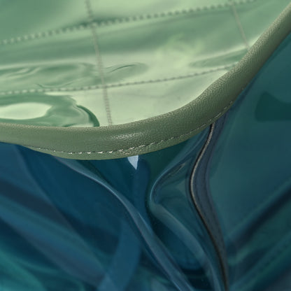 Chanel Lambskin PVC Quilted Large Coco Splash Shopping Bag Blue Green 8 of 11