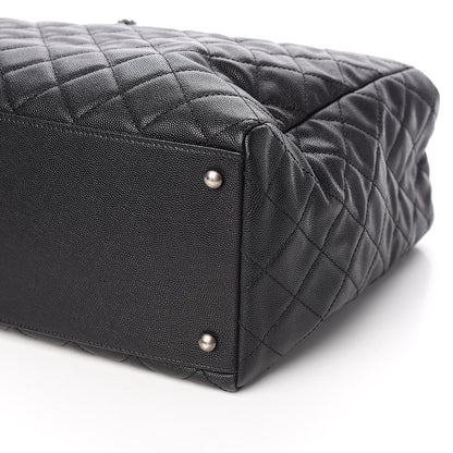 Chanel Caviar Lizard Quilted Large Coco Handle Shopping Tote Black 9 of 14
