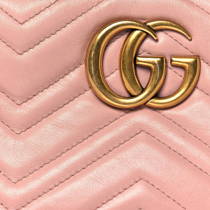 Gucci Calfskin Matelasse Small GG Marmont Chain Shoulder Bag Perfect Pink 8 of 17