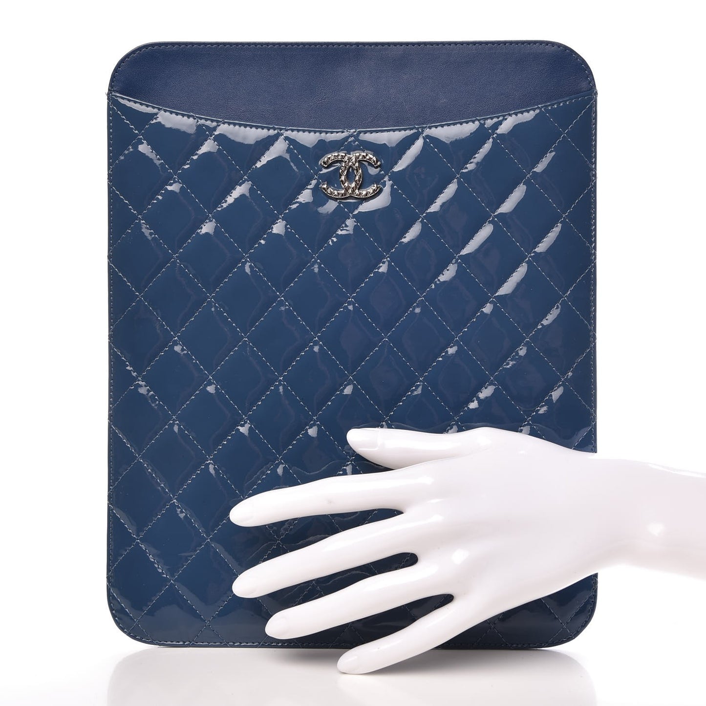 Patent Quilted Brilliant iPad Case Blue