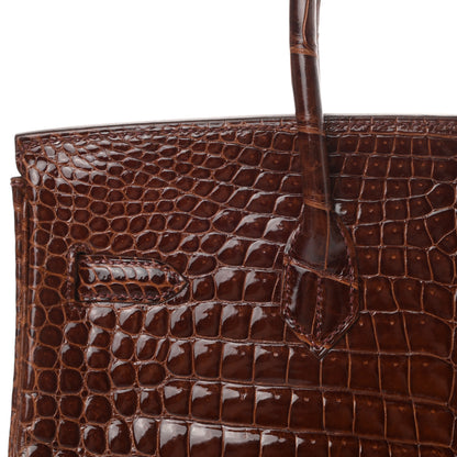 Hermes Shiny Porosus Birkin 35 Miel 9 of 34