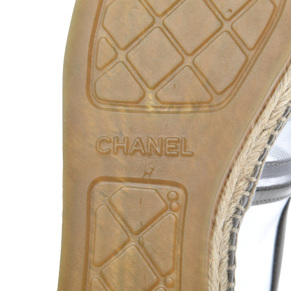 Chanel Mesh Grosgrain CC Espadrilles 41 Grey 7 of 9