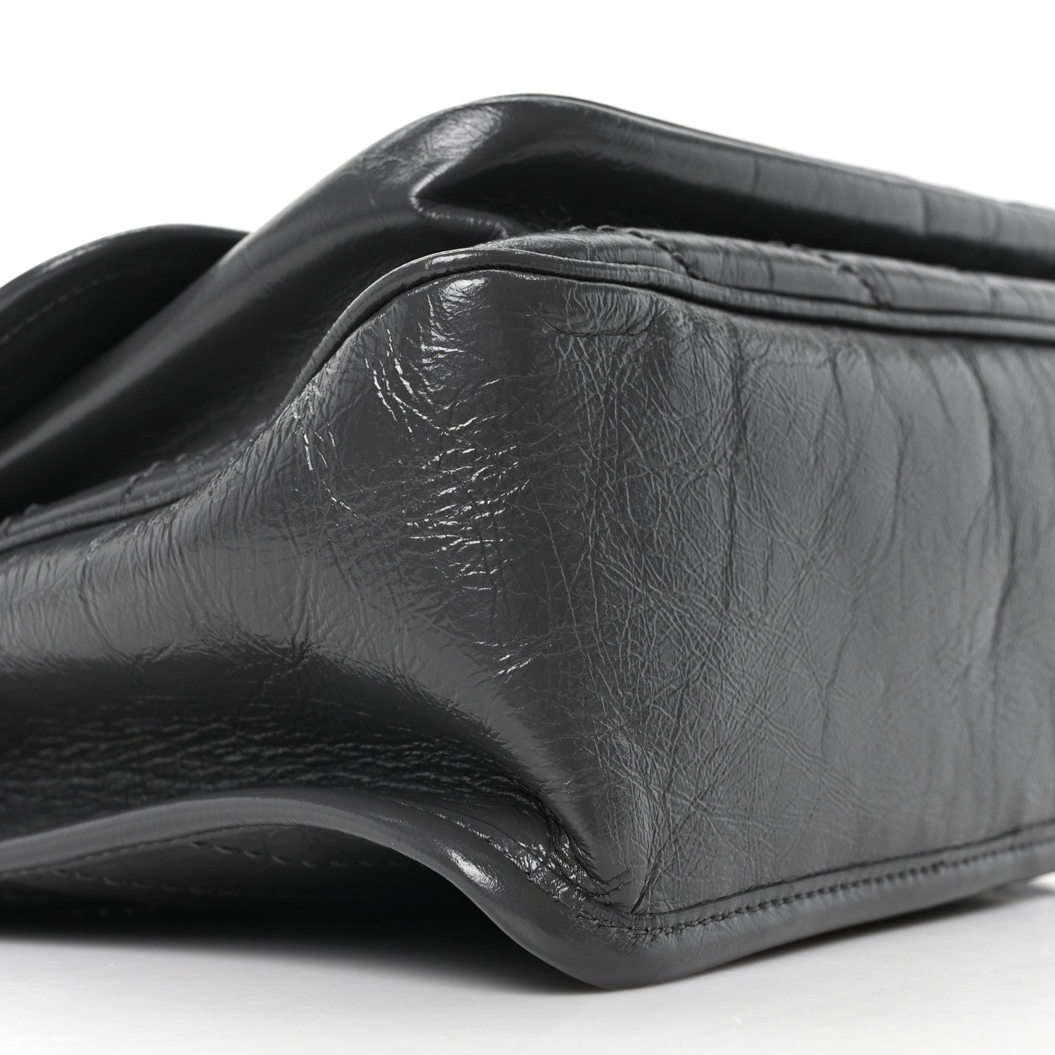 Saint Laurent Crinkled Calfskin Matelasse Monogram Medium Niki Chain Satchel Storm 9 of 10