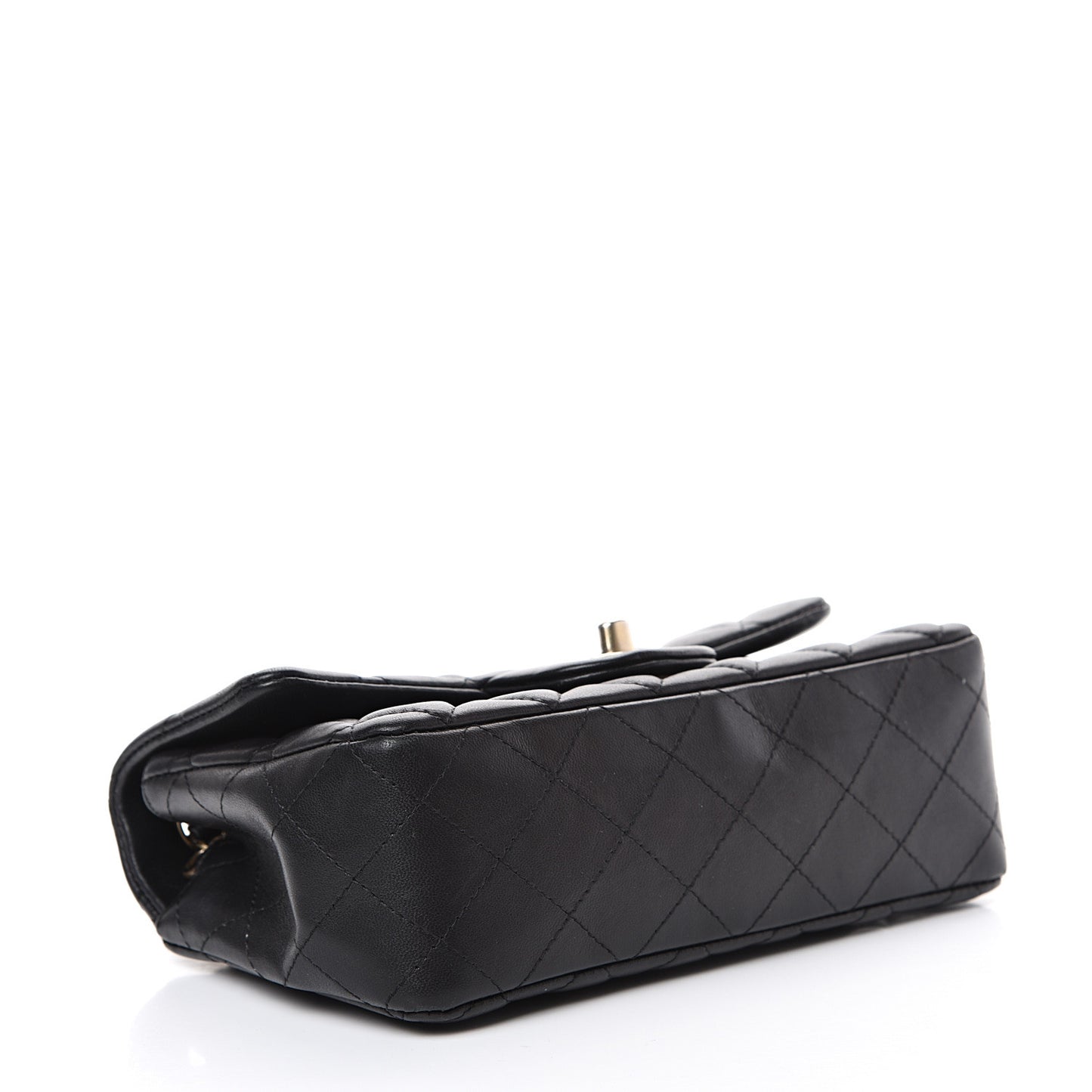 Lambskin Quilted Mini Rectangular Flap Black