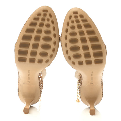 Bottega Veneta Mesh Nappa Chunky Chain Sandals 35 Beige Pony 5 of 7