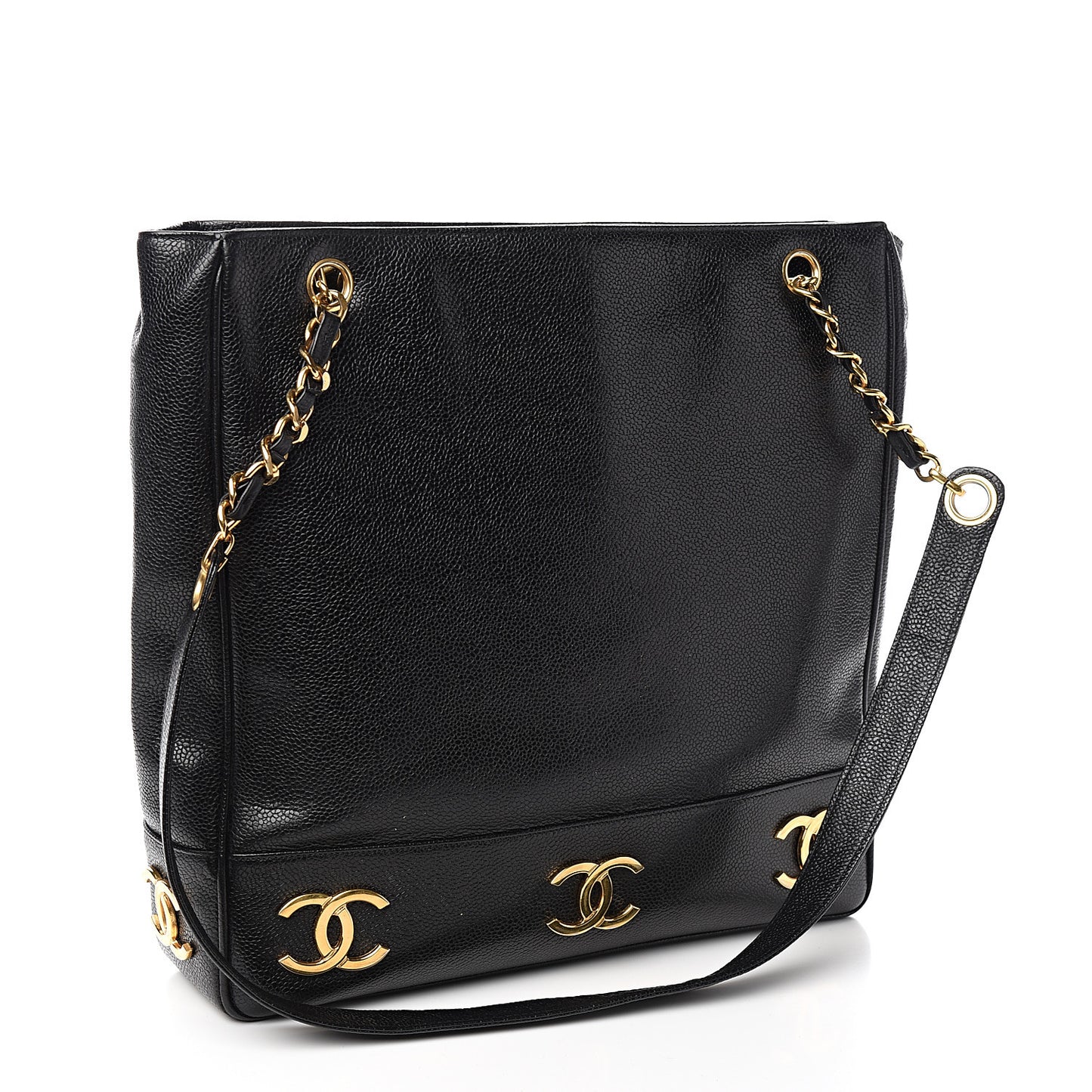 Caviar CC Shoulder Bag Black