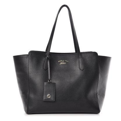 Gucci Pebbled Calfskin Medium Swing Tote Black 1 of 10