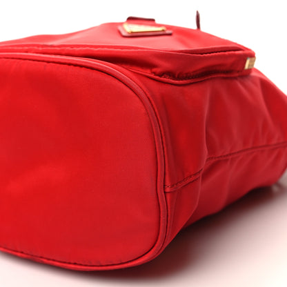 Prada Saffiano Tessuto Nylon Mini Bucket Crossbody Bag Rosso 9 of 11