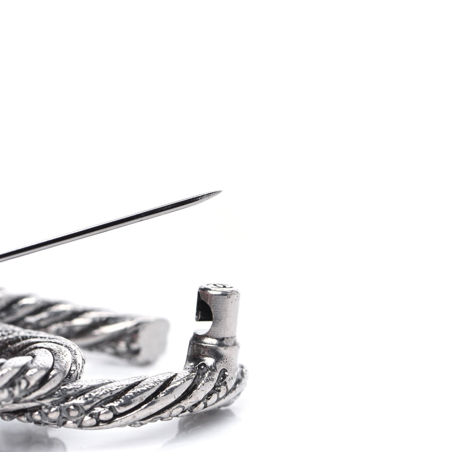 Ruthenium Twisted CC Brooch