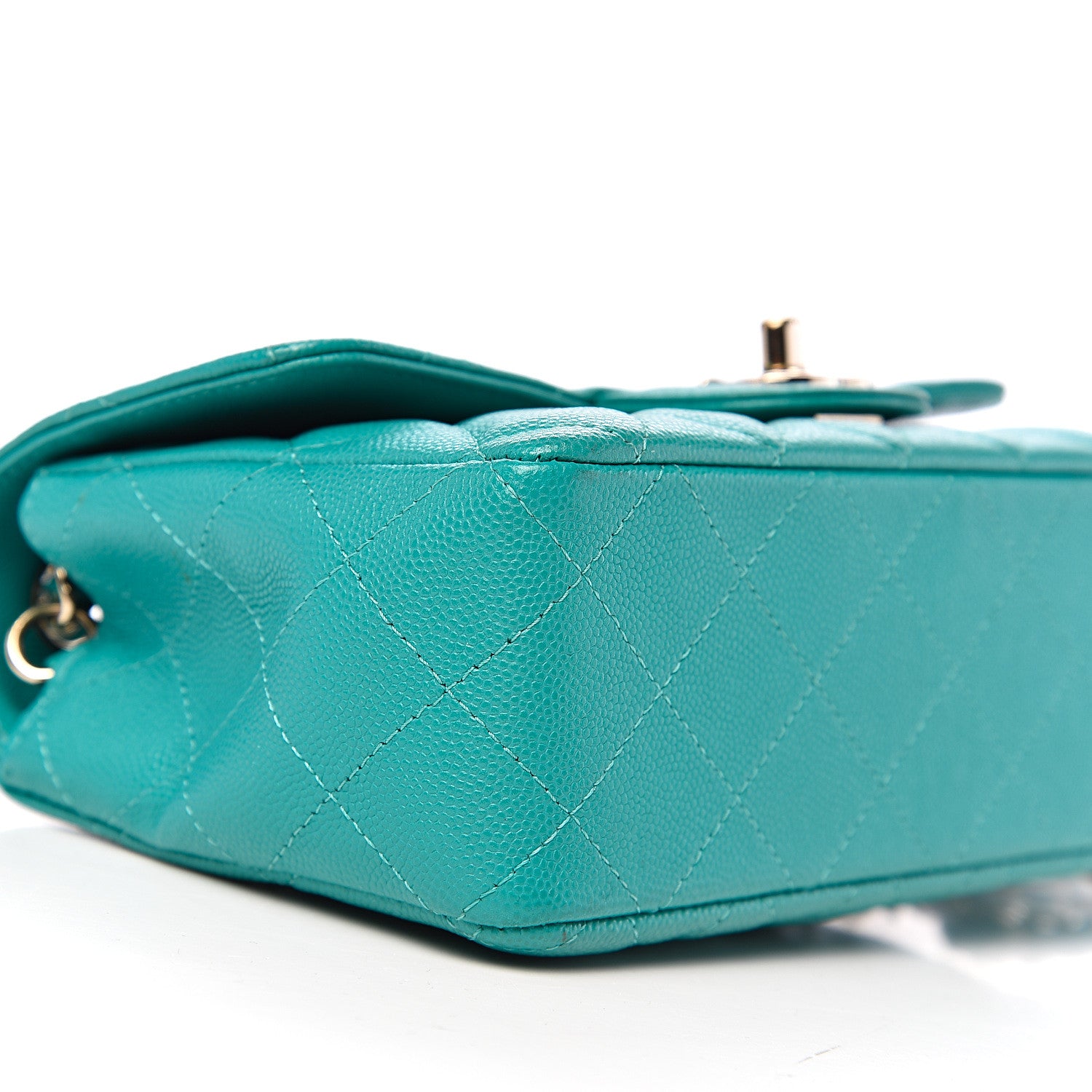 Chanel Caviar Quilted Mini Rectangular Flap Turquoise 7 of 10