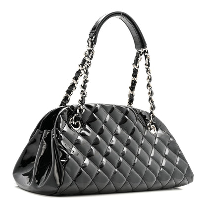 Chanel Patent Quilted Small Just Mademoiselle Bowling Bag Black 3 of 14