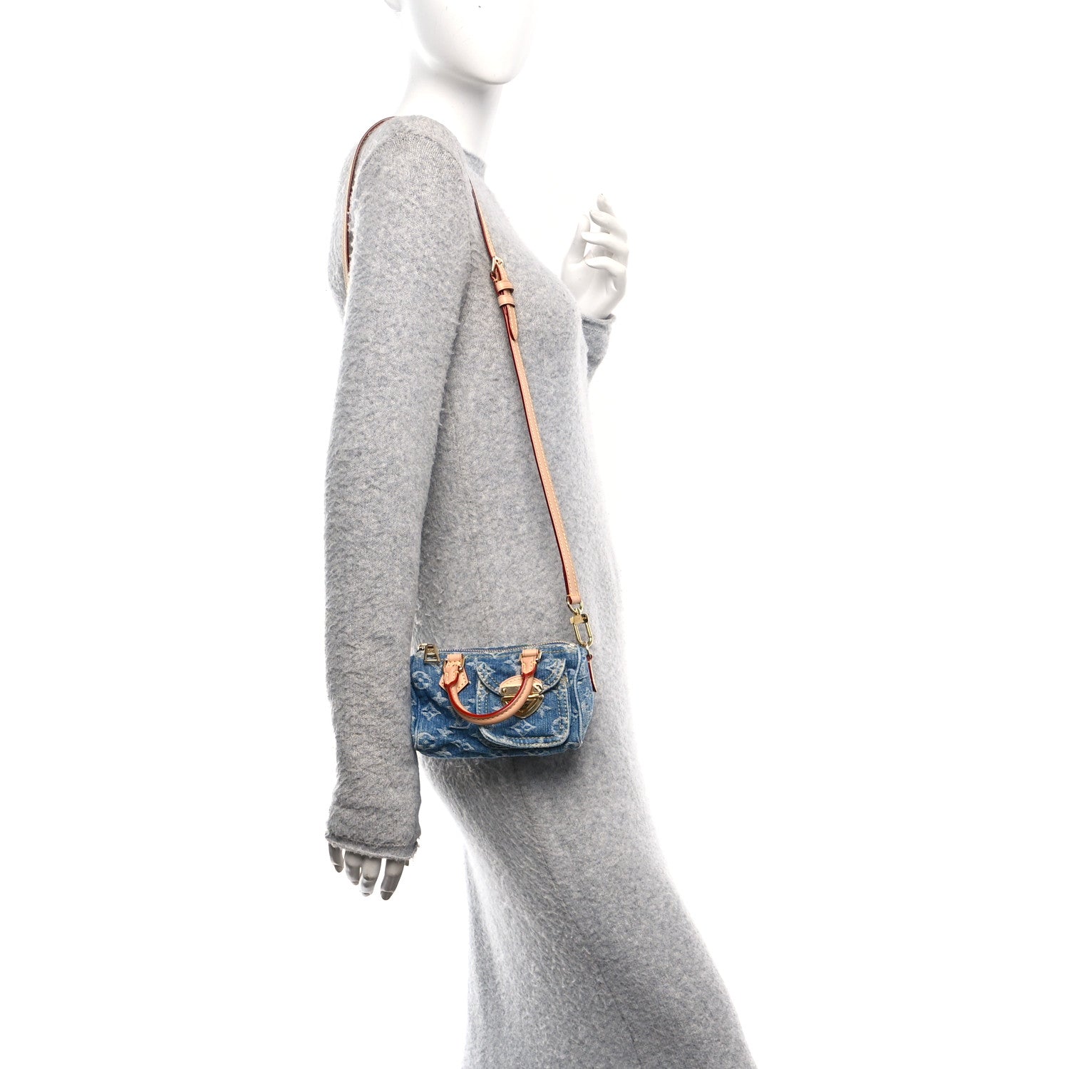 Louis Vuitton Monogram Denim Nano Speedy Blue 2 of 9