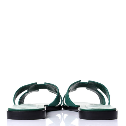 Hermes Epsom Oran Sandals 35.5 Vert Emeraude 3 of 5