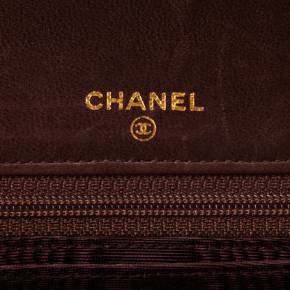 Chanel Caviar Timeless CC Wallet On Chain WOC Dark Brown 6 of 7