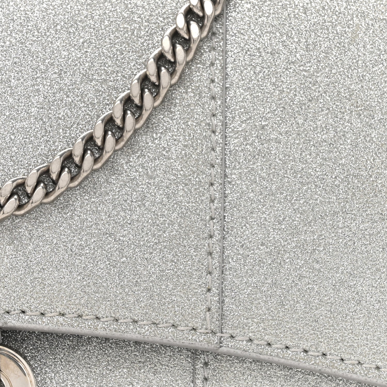 Balenciaga Sparkling Fabric XS Hourglass Wallet On Chain Silver 9 of 15
