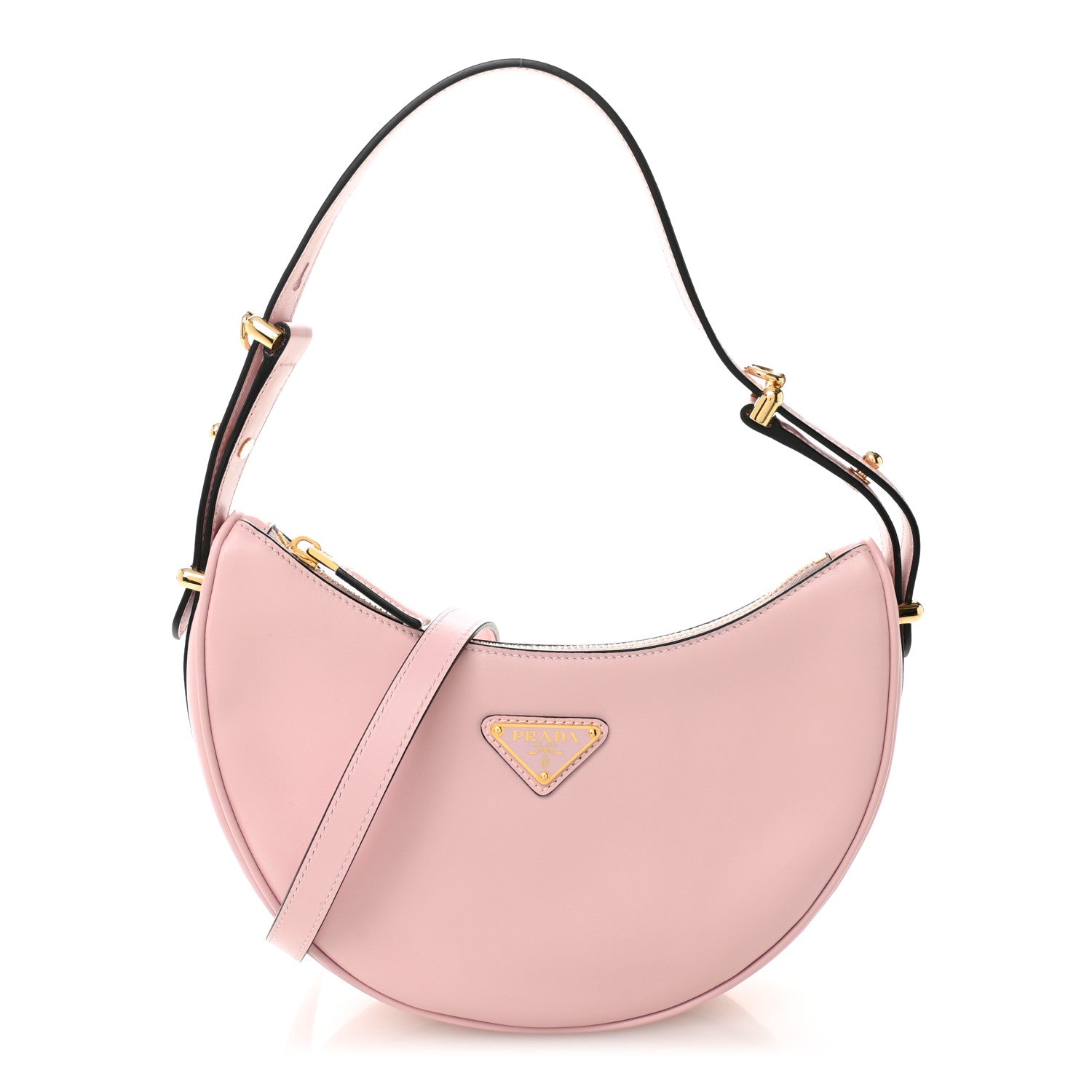 Prada Soft Calfskin Arque Shoulder Bag Alabastro 1 of 10