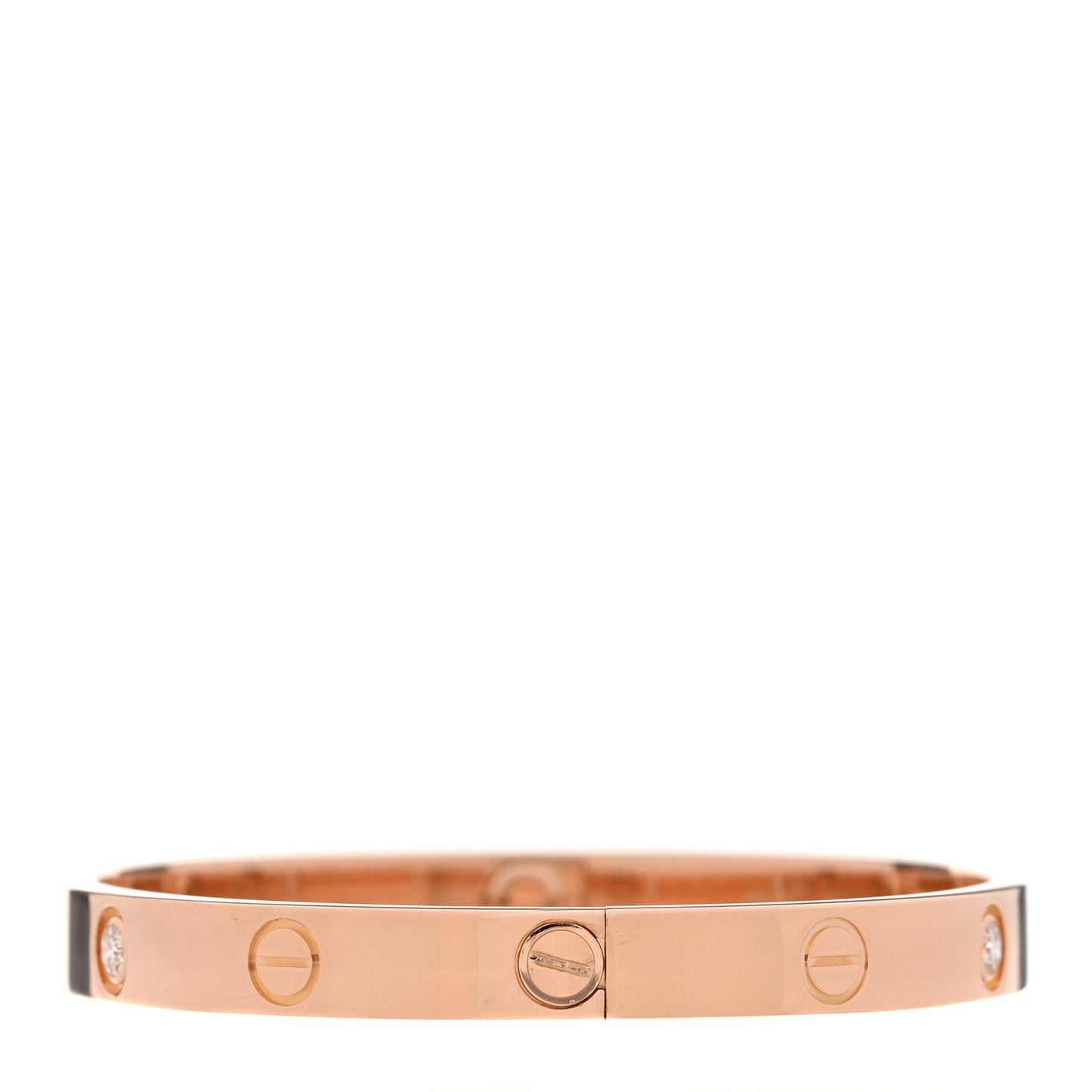 18K Yellow Gold 4 Diamond LOVE Bracelet 17
