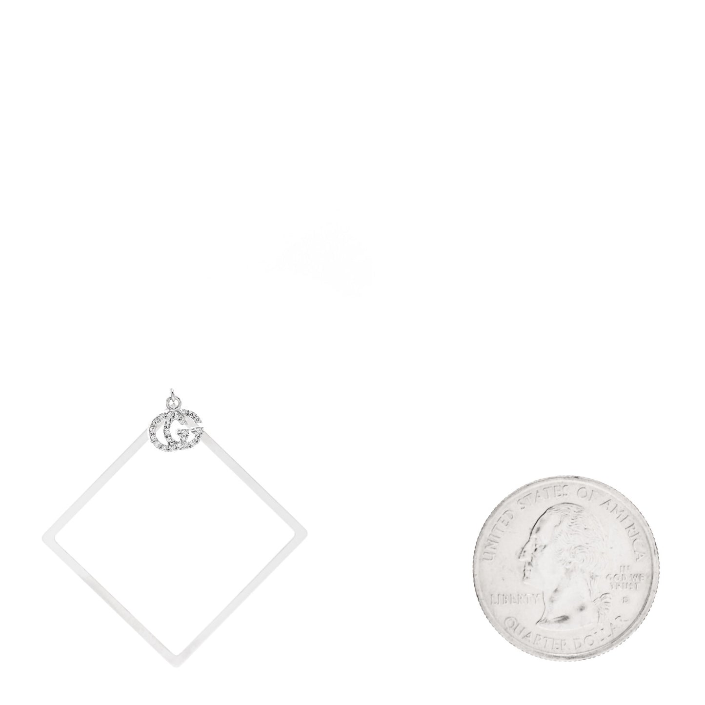 18K White Gold Diamond Square GG Single Earring
