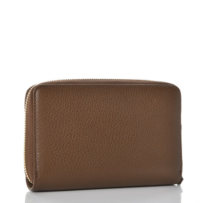 Gucci Pebbled Calfskin Zip Around Wallet Maple Brown 3 of 9