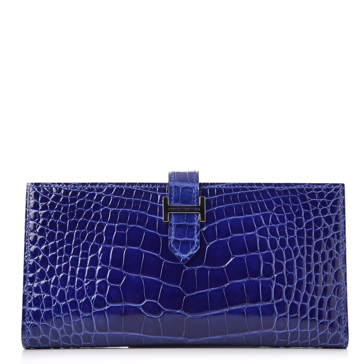 Shiny Alligator Bearn Wallet Bleu Electrique