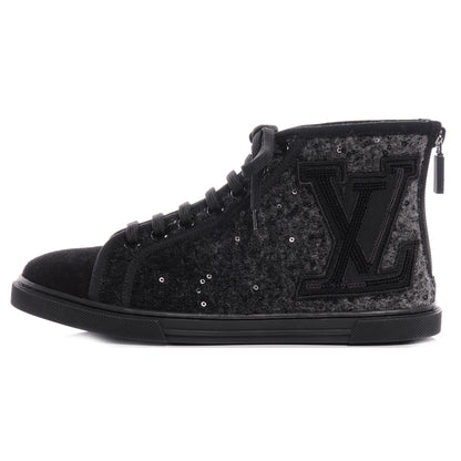 Louis Vuitton Wool Sequins Punchy High Top Sneakers 36 Anthracite 1 of 7