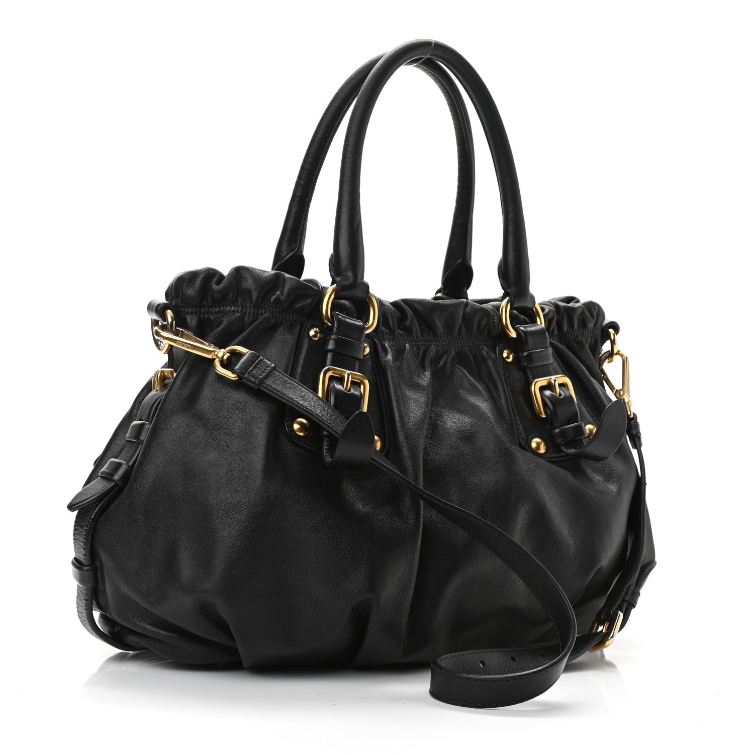 Prada Soft Calf Shopping Bag Black 3 of 13