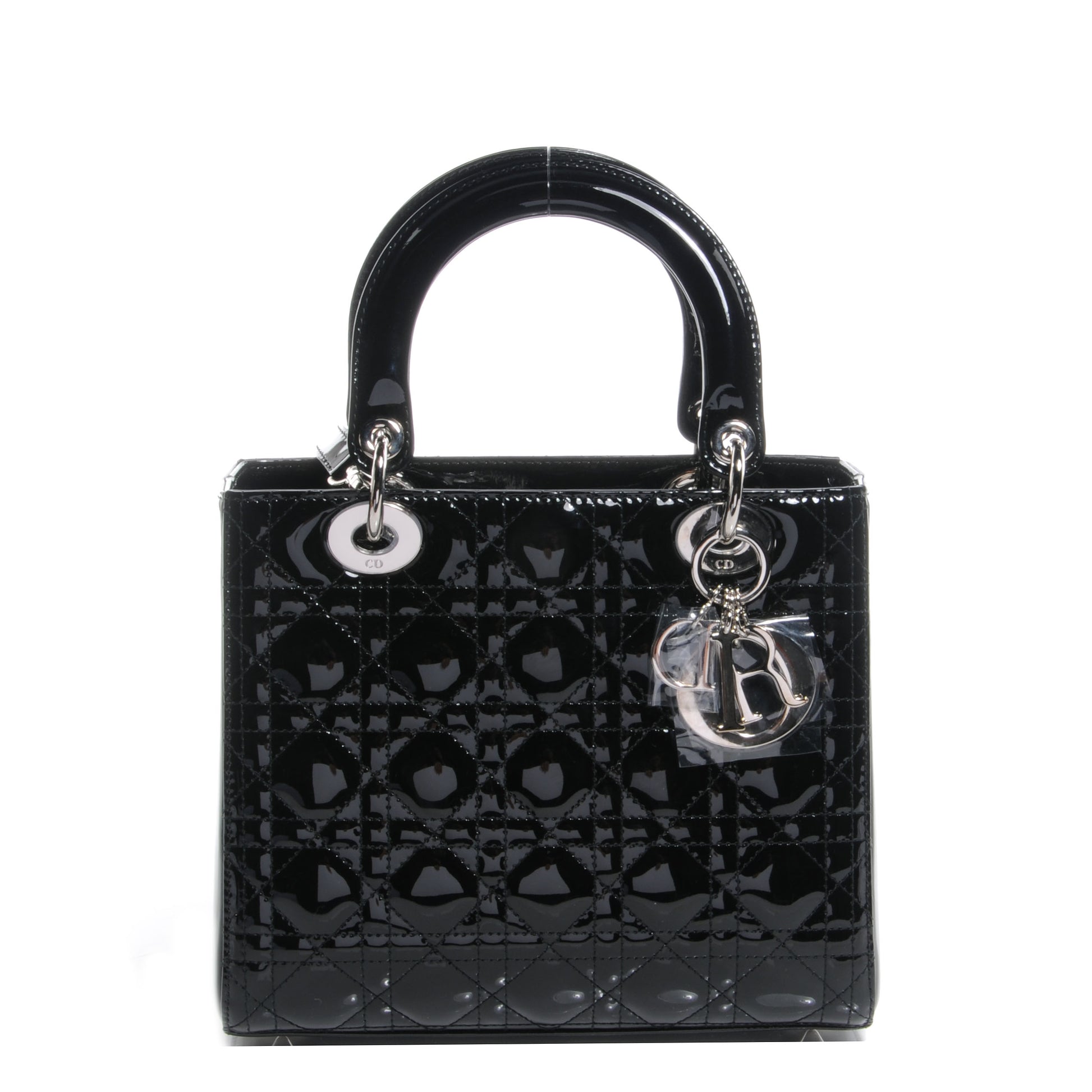 Christian Dior Patent Cannage Medium Lady Dior Black 1 of 8