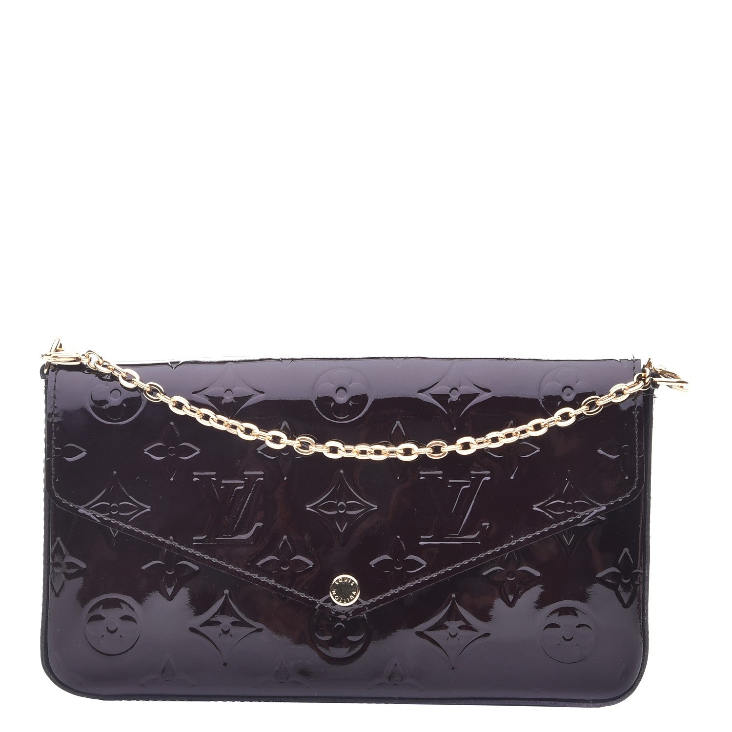 Louis Vuitton Vernis Pochette Felicie Chain Wallet Amarante 1 of 10