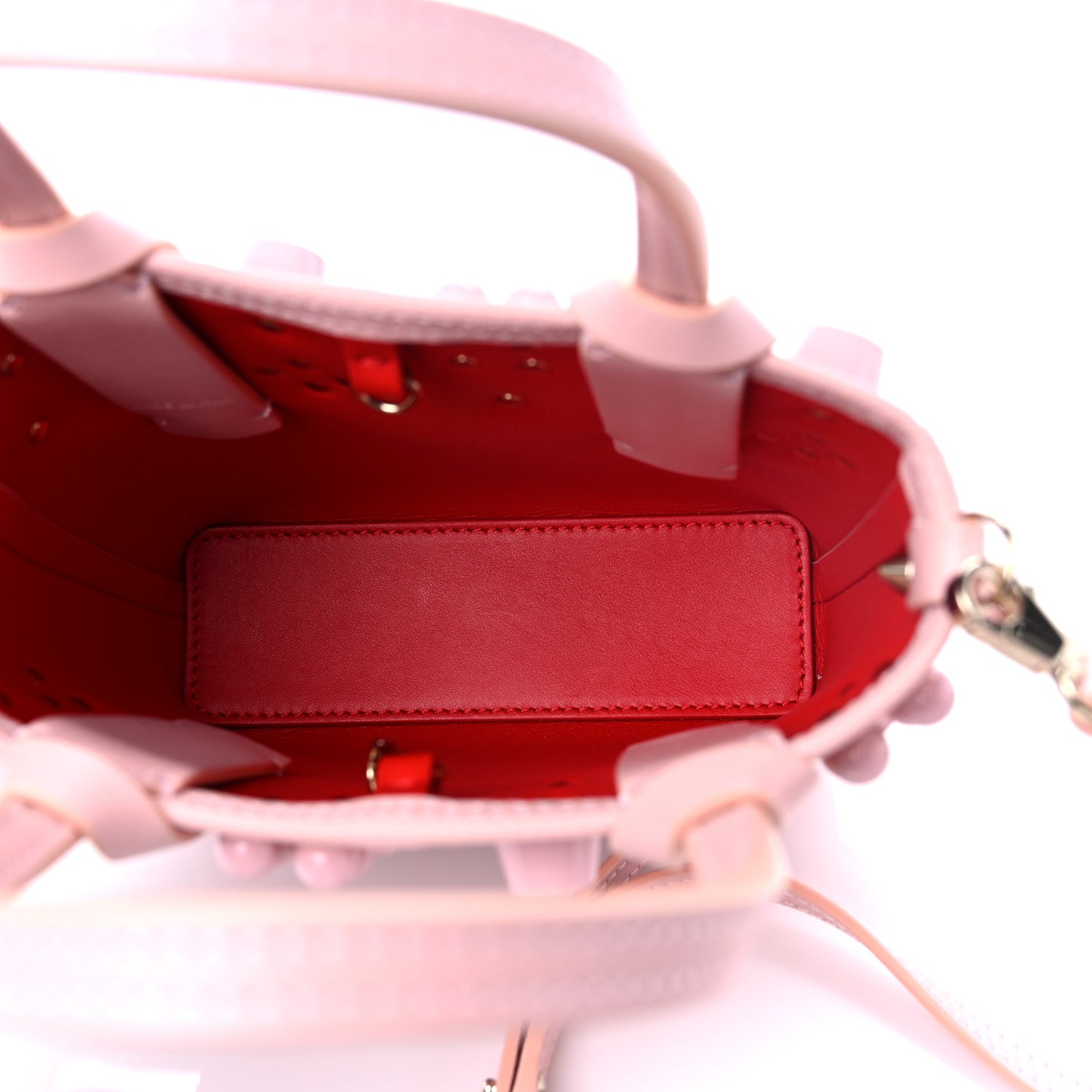 Calfskin Empire Spike Studded Mini North South Cabata Tote Rosy