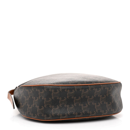 Celine Calfskin Triomphe Canvas Heloise Shoulder Bag Tan 4 of 11